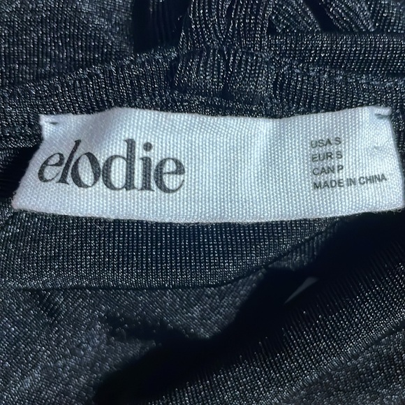 Elodie Black Shimmer Bodysuit Thong Size Small - Picture 6 of 7